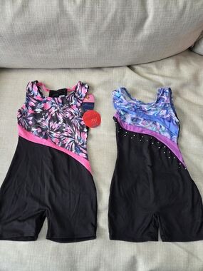 Danskin Girls Blue and Purple Swirl Gymnastics Leotard